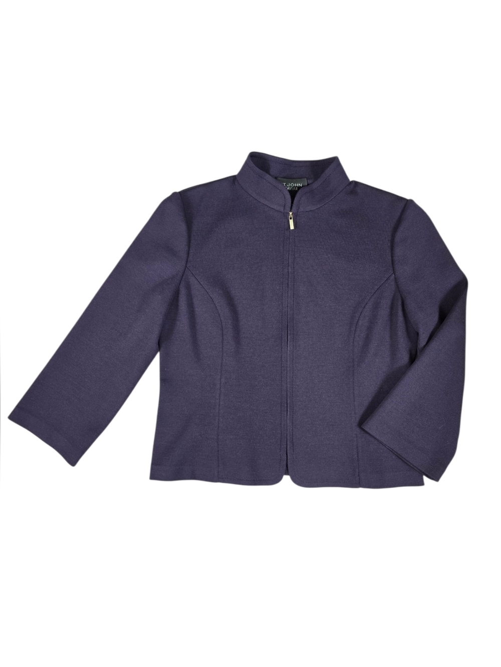 St. John Caviar Santana Knit Aubergine Zip Evening Jacket Size 6 Resort 2013
